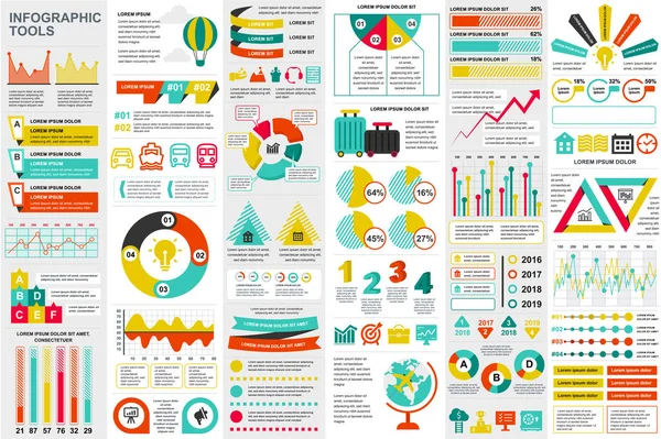 Infographic elements data visualization vector design template. Can be used for steps, options, business processes, workflow, diagram, flowchart concept, timeline, marketing icons, info graphics. — Stock Vector
