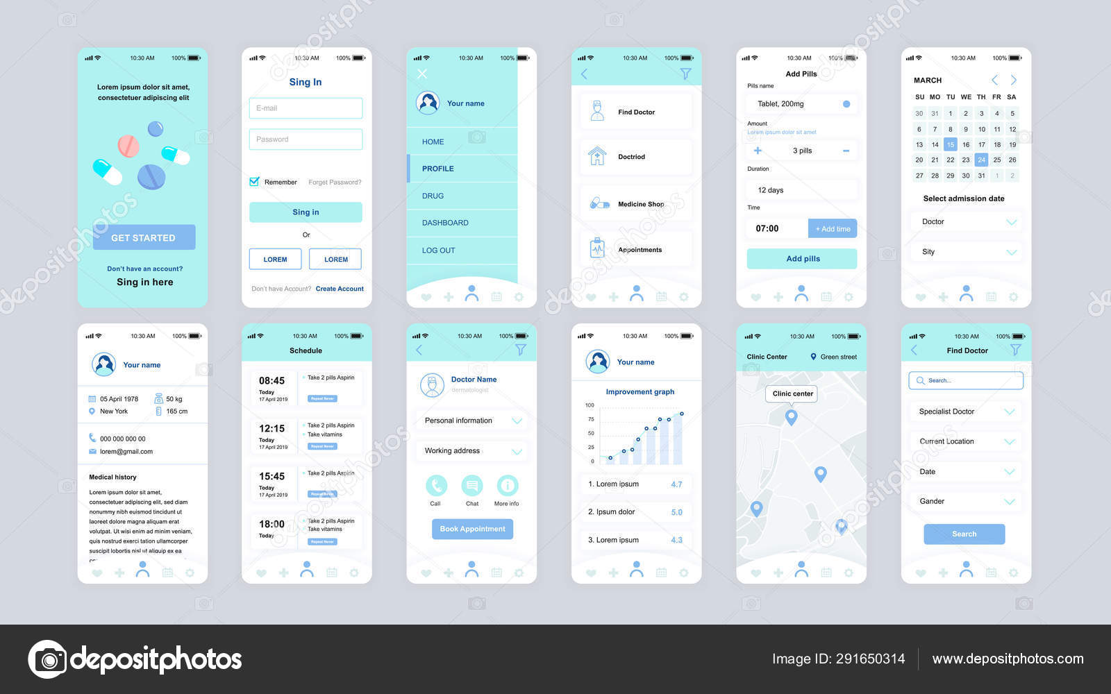 Medical App Template, Medical App Design