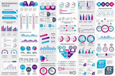 Infographic öğeleri veri görselleştirme vektör tasarım şablonu. Adımları, seçenekleri, iş süreçleri, iş akışı, diyagram, akış çizelgesi kavram, zaman çizelgesi, simgeler, bilgi grafik pazarlama için kullanılabilir.