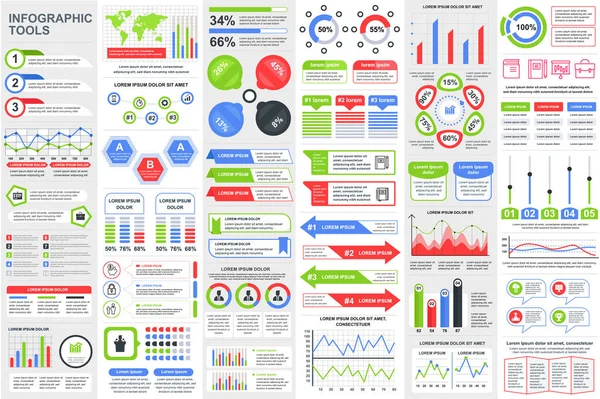 Infographic 요소 데이터 시각화 벡터 디자인 템플릿입니다. 단계, 옵션, 비즈니스 프로세스, 워크플로, 다이어그램, 순서도 개념, 타임 라인, 아이콘, 그래픽 정보를 마케팅에 사용할 수 있습니다.. — 스톡 벡터