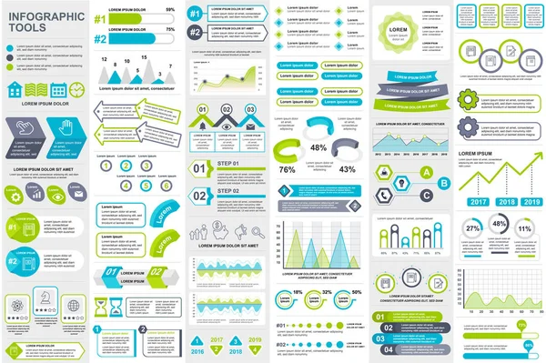 Infographic elementen data visualisatie vector ontwerpsjabloon. Kan worden gebruikt voor stappen, opties, bedrijfsprocessen, workflow, diagram, stroomdiagram concept, tijdlijn, marketing pictogrammen, info afbeeldingen. — Stockvector