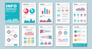 Infographic brohucres veri görselleştirme vektör tasarım şablonu. Bilgi grafiği, özgeçmiş ve özgeçmiş, web, baskı, dergi, poster, broşür, yıllık rapor, pazarlama, reklam için kullanılabilir.