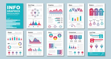 Infographic brohucres veri görselleştirme vektör tasarım şablonu. Bilgi grafiği, özgeçmiş ve özgeçmiş, web, baskı, dergi, poster, broşür, yıllık rapor, pazarlama, reklam için kullanılabilir.
