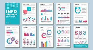 Infographic brohucres veri görselleştirme vektör tasarım şablonu. Bilgi grafiği, özgeçmiş ve özgeçmiş, web, baskı, dergi, poster, broşür, yıllık rapor, pazarlama, reklam için kullanılabilir.