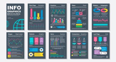 Infographic brohucres veri görselleştirme vektör tasarım şablonu. Bilgi grafiği, özgeçmiş ve özgeçmiş, web, baskı, dergi, poster, broşür, yıllık rapor, pazarlama, reklam için kullanılabilir.