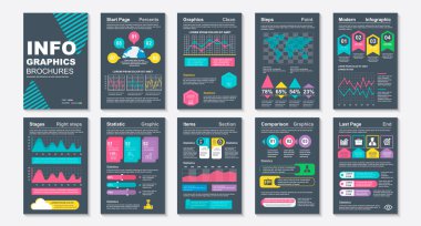 Infographic brohucres veri görselleştirme vektör tasarım şablonu. Bilgi grafiği, özgeçmiş ve özgeçmiş, web, baskı, dergi, poster, broşür, yıllık rapor, pazarlama, reklam için kullanılabilir.