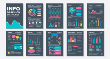 Infographic brohucres veri görselleştirme vektör tasarım şablonu. Bilgi grafiği, özgeçmiş ve özgeçmiş, web, baskı, dergi, poster, broşür, yıllık rapor, pazarlama, reklam için kullanılabilir.