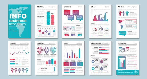 Infographic brohucres veri görselleştirme vektör tasarım şablonu. Bilgi grafiği, özgeçmiş ve özgeçmiş, web, baskı, dergi, poster, broşür, yıllık rapor, pazarlama, reklam için kullanılabilir.