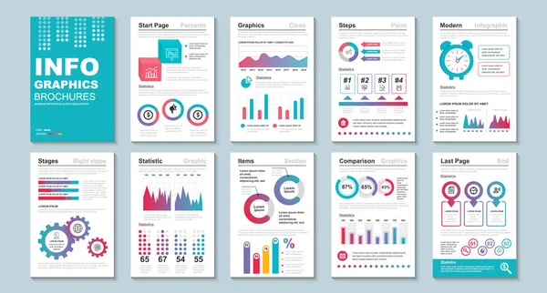 Infographic brohucres veri görselleştirme vektör tasarım şablonu. Bilgi grafiği, özgeçmiş ve özgeçmiş, web, baskı, dergi, poster, broşür, yıllık rapor, pazarlama, reklam için kullanılabilir.