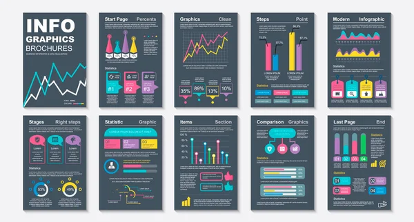 Infographic Brohucres Data Visualization Vector Design Template Pode Ser Usado — Vetor de Stock