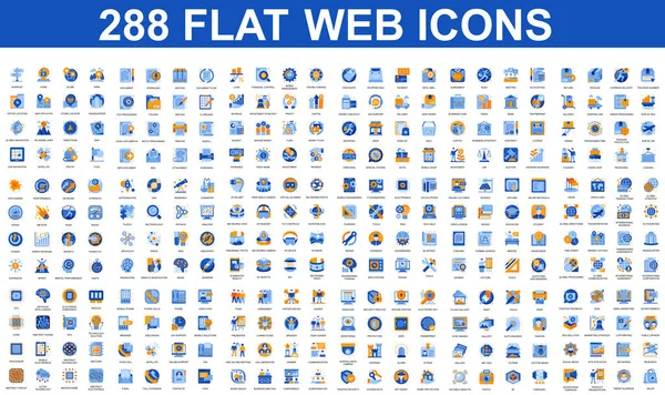 Bundle Vector Flat Icons Konzept Enthalten Icons Wie People Marketing — Stockvektor