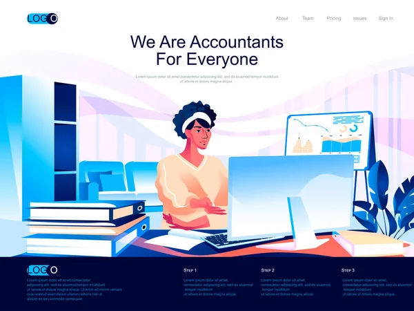Wij Zijn Accountants Voor Elke Isometrische Landingspagina Bedrijfsboekhouding Financiële Audit — Stockvector