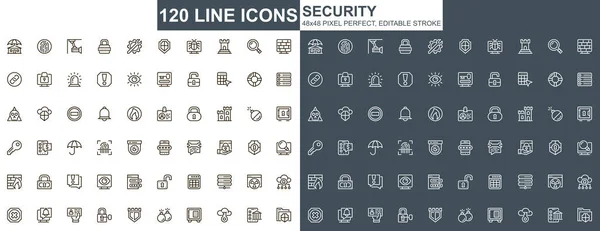 Security Thin Line Icons Set Data Protection Internet Privacy Unique — Stock Vector