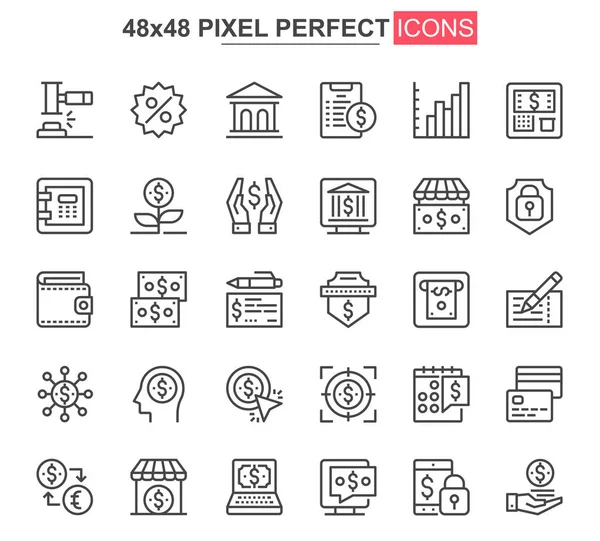 온라인 뱅킹얇은 아이콘 신용카드 사이트 모바일 Gui 서비스는 아이콘이다 48X48 — 스톡 벡터