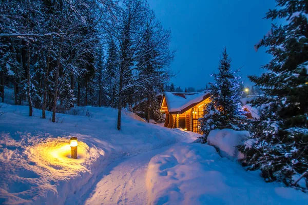 Snow-covered road to the house. Winter. Large snowdrifts. Trees in the snow. Karelia. The Republic of Karelia. Russia. — Stock Image Snow Covered Road House Winter Large Snowdrifts Trees Snow Karelia Royalty Free Stock Photos
