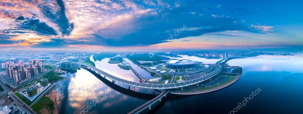 Streets Petersburg Height Beautiful Aerial View Bird Eye View Gulf Stock Image