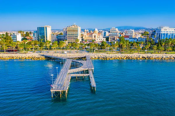 Limassol. Republic of Cyprus sea coast panorama. Molos embankmen