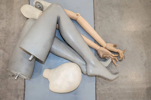 Mannequin workshop. Limbs mannequin. Disassembled dummy. Dummy p