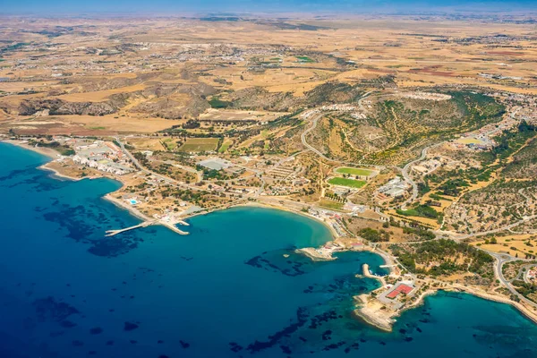 Cyprus. Cyprus island coast panorama from a drone. The landscape