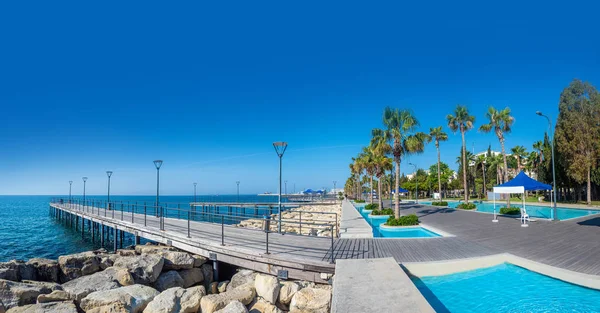 Limassol. Republic of Cyprus sea embankment panorama, Molos Lima