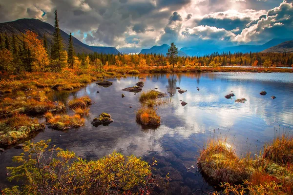 Autumn in the mountains. Golden autumn. Journey to the mountains. — Stock Image Autumn in the mountains. Golden autumn. Journey to the mountains. Stock Photo