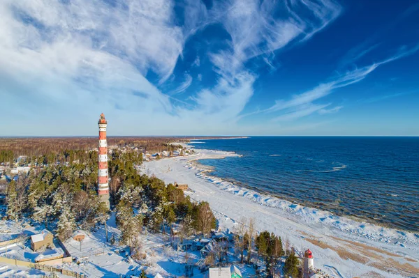 Saint-Petersburg. Russia. Lighthouse on lake Ladoga. Osinovetsky