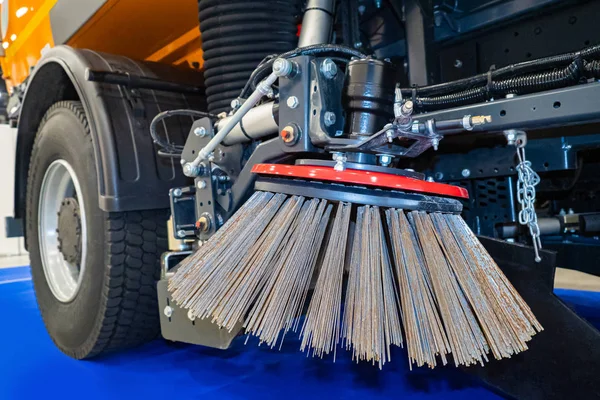 Professional scrubber brush. Cleaning machine. Vacuum sweeper br