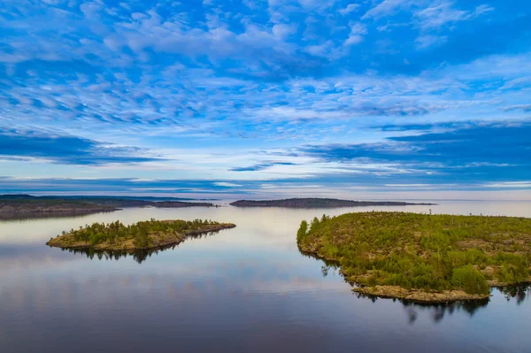Republic of Karelia. Russia. Panorama of Karelian Islands in Lad — Stock Image Republic of Karelia. Russia. Panorama of Karelian Islands in Lad Stock Image