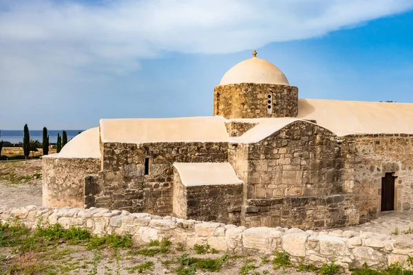 Cyprus Island. The Village Of Kouklia. Church Of Panagia Catholics. The ancient Church in the village of Kouklia. Sightseeing In Cyprus. Ancient building. Mediterranean landscape.
