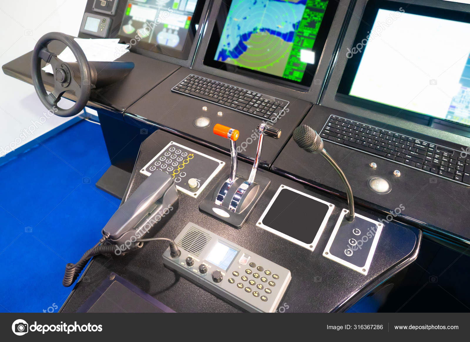 The Captain Bridge Of The Ship Equipment To Control The Vehicle Simulator For Sailors Navigational Instruments On The Captain Bridge Ship Control Stock Photo Image By C Grinphoto 316367286