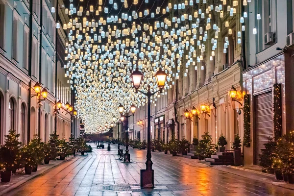 Moscow. Russia. The lantern in the city Christmas on the streets