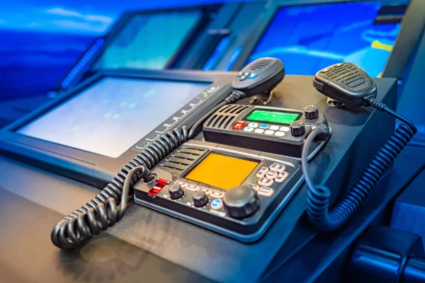 Work with a radio station. Providing communication. Radio station at the enterprise. Professional radio stations. The wireless station on the ship. Radiocommunication.