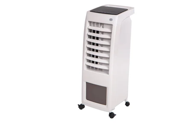 Air cleaner with wheels on white background. Device for cleaning the air in the room. Air conditioning on wheels. Destruction of dust in the house. Creating a favorable microclimate. — Stock Image Air cleaner with wheels on white background. Device for cleaning the air in the room. Air conditioning on wheels. Destruction of dust in the house. Creating a favorable microclimate. Stock Picture