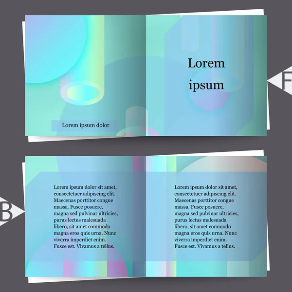 Holographischer Abstrakter Hintergrund Stilvoller Gradienten Hintergrund Mit Hologramm Broschüre Vorlage — Stockvektor