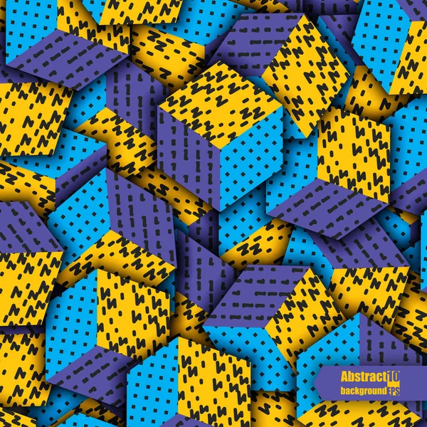 Cubes Multicolores Avec Ornement Eps10 Illustration Vectorielle — Image vectorielle