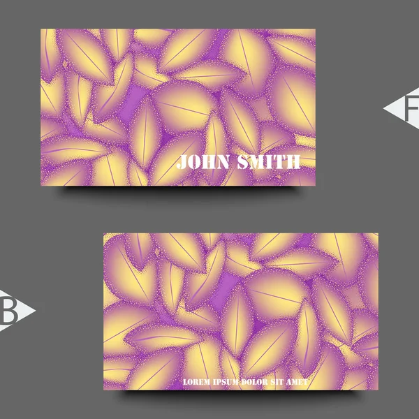 Abstract floral background with petals pattern. Business card template. Eps10 Vector illustration — Stock Vector