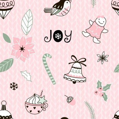  Neşeli Noel Dikişsiz dekoratif desen