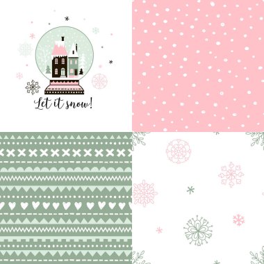 Noel desenler kiti pastel tonlarda