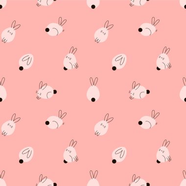  Paskalya tavşanı desen pembe renkli