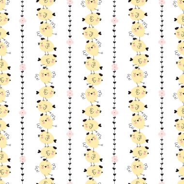 Mutlu Paskalya sevimli tavuk desen