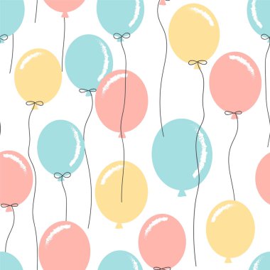 renkli balonlar seamless modeli, mutlu Doğum günü grafiği