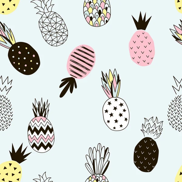 Illustration Motif Sans Couture Ananas Décoratif — Image vectorielle