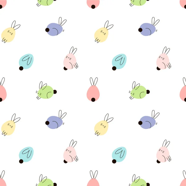 Easter Bunny Patroon Felle Kleuren — Stockvector