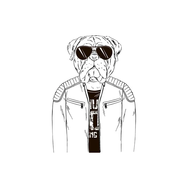 Бик Мастиф Портрет Мода Собак — стоковий вектор