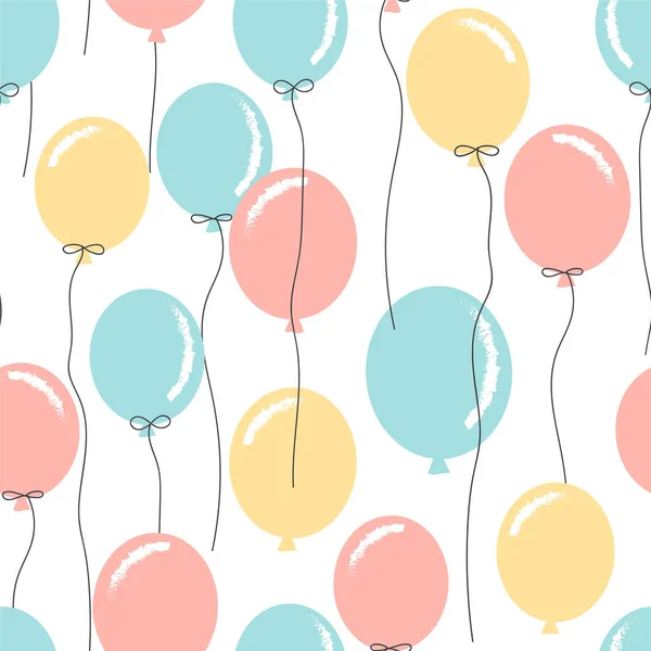 Bunte Luftballons Nahtloses Muster Happy Birthday Grafik — Stockvektor