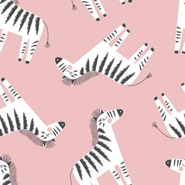 Modello Zebra Stampa Safari Bambini — Vettoriale Stock