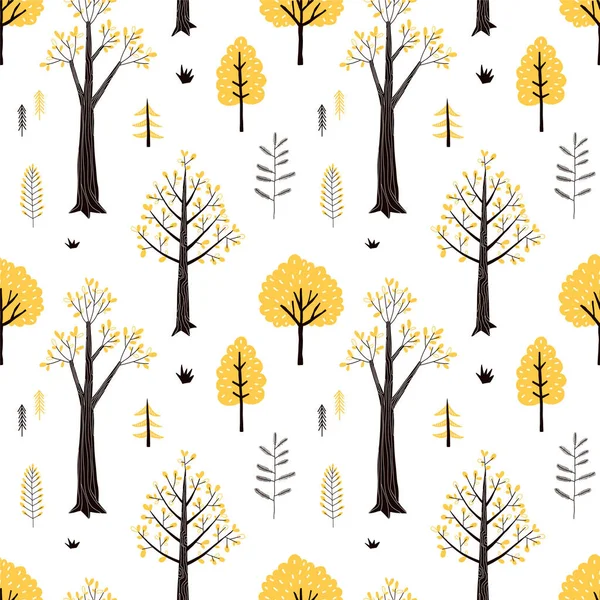 Patrón Bosque Otoño Ilustración Vectorial — Vector de stock