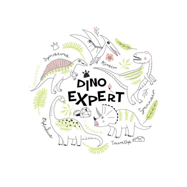 儿童的恐龙打印 — 图库矢量图片