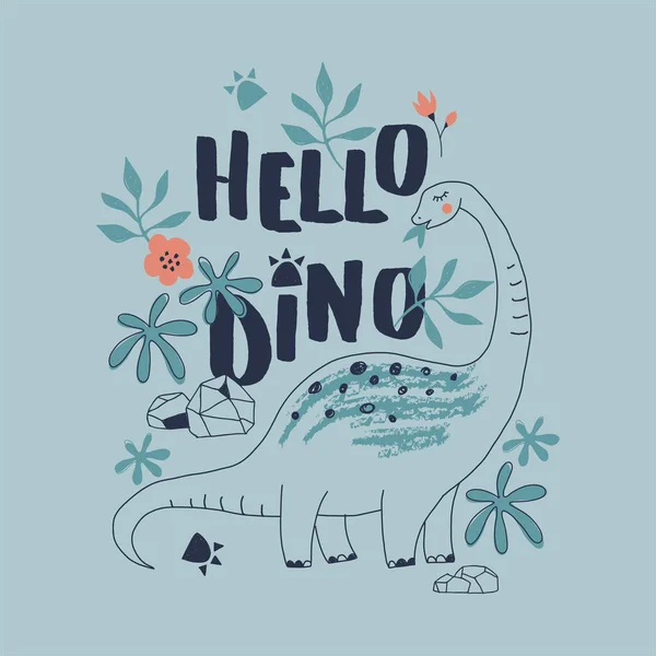 Dino drukuje dla dzieci — Wektor stockowy