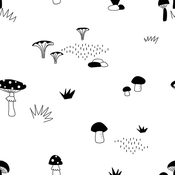 stock vector Autumn Mushrooms seamless vector pattern